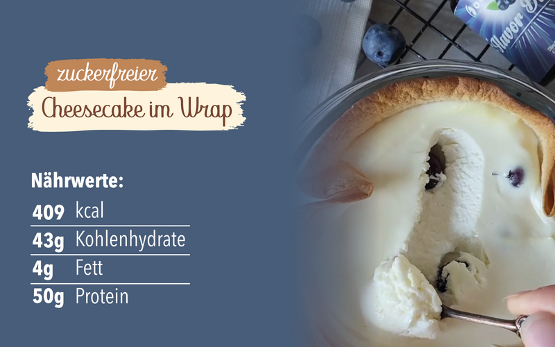 Zuckerfreier Cheesecake im Wrap