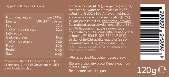 Foodtastic Power Cake 120g Cacao