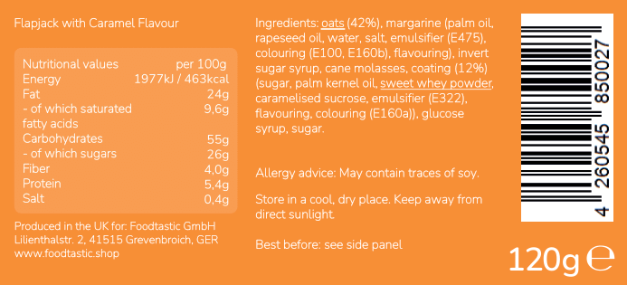 Foodtastic Power Cake 120g Caramel