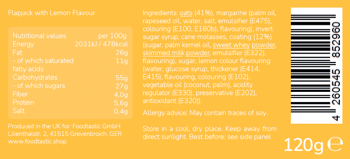 Foodtastic Power Cake 120g Lemon