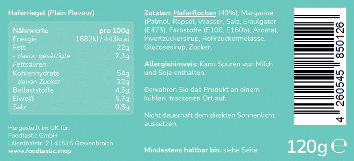 Foodtastic Power Cake 120g Original