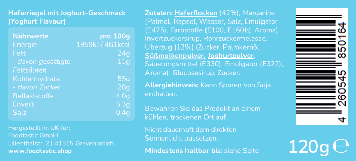 Foodtastic Power Cake 120g Yoghurt