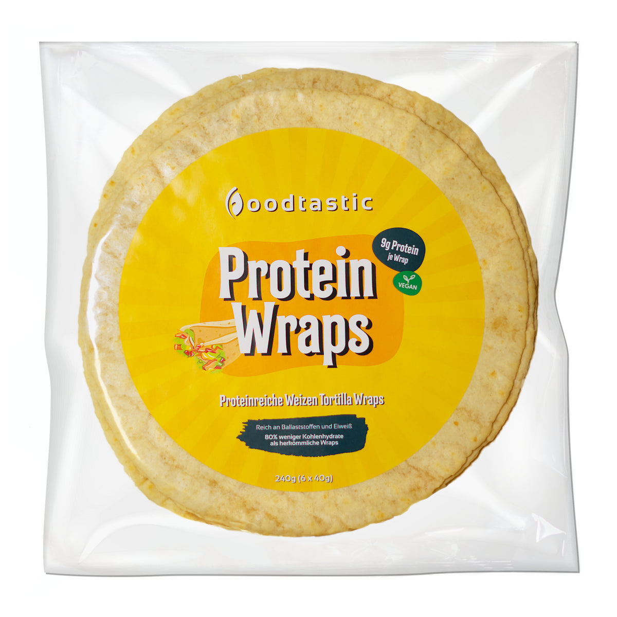 wraps kühlschrank aufbewahren Foodtastic Protein Wraps 240g (6x40g)